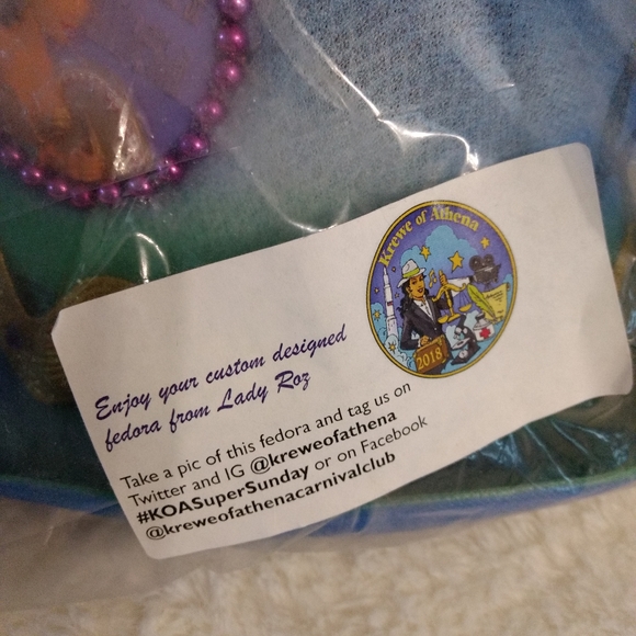 2018 Madi Gras Fedora Hat Madi Gras Colors Size Large 7.5" - Picture 7 of 11